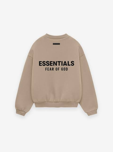 Fear of God ESSENTIALS Fleece Crewneck in Desert Sand